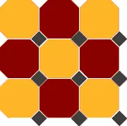 Фото Керамогранит Top Cer 4421/20 OCT14-B Brick Red 20 Ochre Yellow 20 Octagon/Black 14 Dots 30x30
