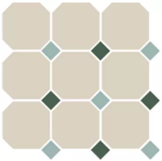 Фото Керамогранит Top Cer 4416 OCT13+18-A White OCTAGON 16/Turquoise 13 + Green 18 Dots Португалия