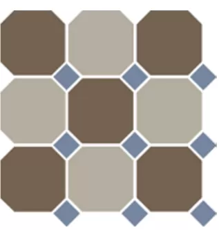 Фото Керамогранит Top Cer 4429+01 OCT11-B Coffe Brown 29 Beige 01 OCTAGON/Blue Cobalt 11 Dots Португалия