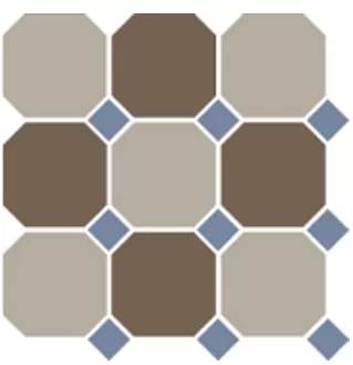 Фото Керамогранит Top Cer 4401+29 OCT11-A Beige 01 Coffe Brown 29 OCTAGON/Blue Cobalt 11 Dots Португалия