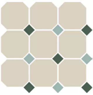 Фото Керамогранит Top Cer 4416 OCT18+13-B White OCTAGON 16/Green 18 + Turquoise 13 Dots Португалия