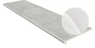 Фото Gres de Aragon Ступень фронтальная Tibet Smooth Round. Blanco 33x120 Испания