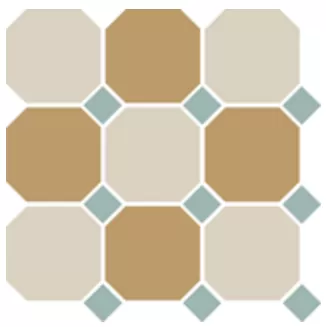 Фото Керамогранит Top Cer 4416+03 OCT13-B White 16 Yellow 03 OCTAGON/Turquoise 13 Dots Португалия