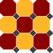 Фото Керамогранит Top Cer 4420/21 OCT14-A Brick Red 20 Ochre Yellow 20 Octagon/Black 14 Dots 30x30