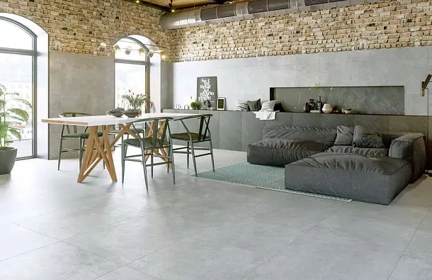 Фото Керамогранит ZERDE TILE Concrete Light Grey 60x120 Казахстан