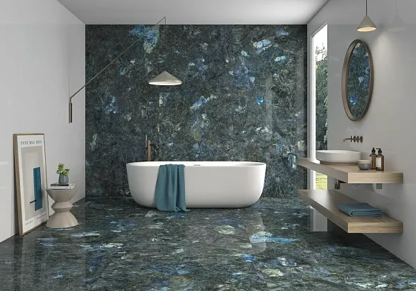 Фото Керамогранит Geotiles Labradorite Leviglass Blue 120x120 Испания