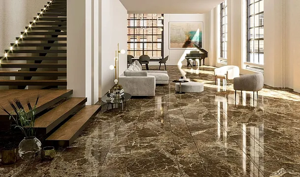 Фото Керамогранит Seranit Fossil Brown Lappato 60х120 Турция