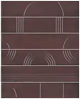 Фото Панно Мажорель бордовый глянцевый (из 6 частей 6х28,5) 36x28,5x1 (KMP3STA006RN6X)