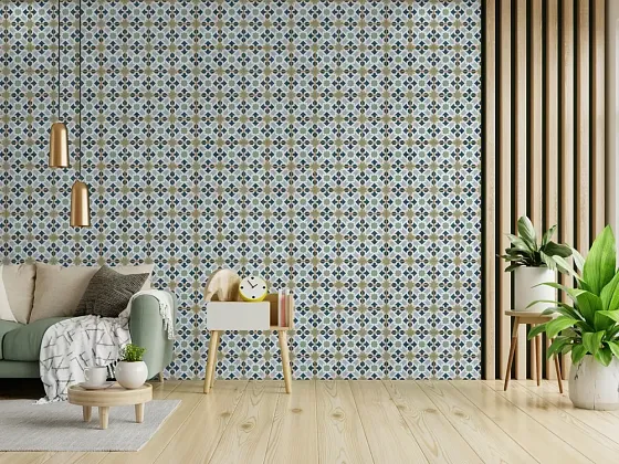 Фото Керамогранит Ennface ENPTR6005MT2020 Morocco Aqua Matt 200х200х8 Индия