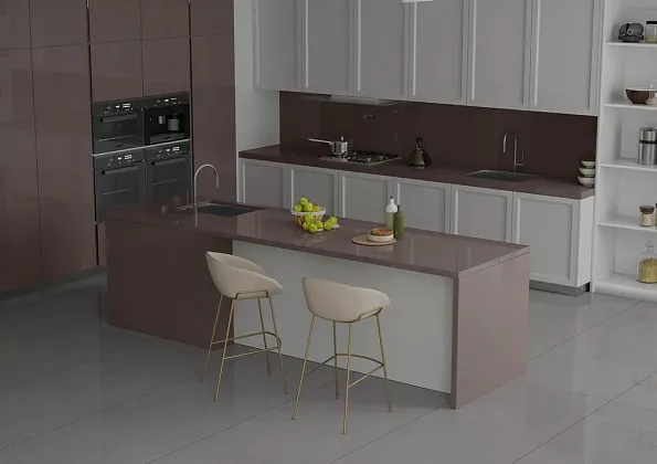 Фото Керамогранит Ennface ENFBD3005GL80300 Granite Barley Glossy 800х3000х15 Индия