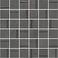 Фото Декор Гварди 1 мозаичный антрацит матовый обрезной 30x30x0,9 из 36 частей 4,8х4,8 (MM13132)
