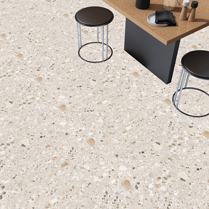 Фото Керамогранит Terazzo Crema Carving 60x120 Индия