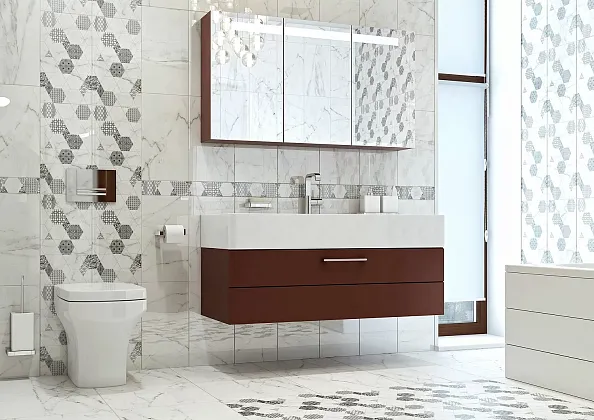 Фото Керамогранит 3603-0084 Каррара белый 7х7 Россия