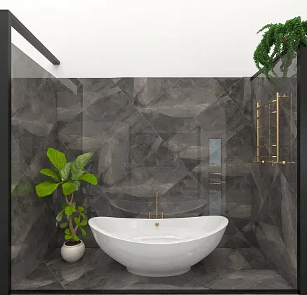 Фото Керамогранит Usak Seramik Pulpis Dark Polished 60x120 Турция