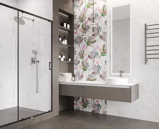 Фото Плитка Laparet 13152Tr Metropol Bianco Глянцевый Обрезной 30X89,5 Россия