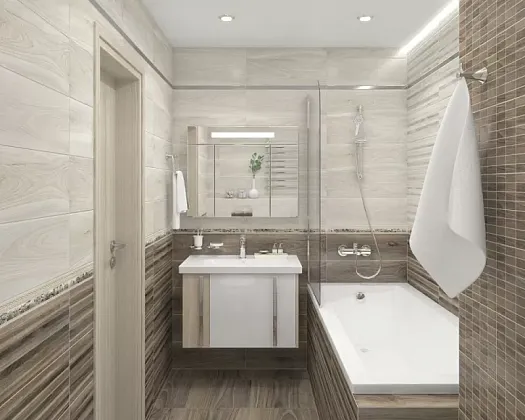 Фото Плитка 60036 Zen полоски бежевый 20х60 Россия