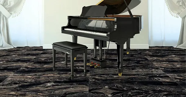 Фото Керамогранит Galaxy Black Hi-Glossy 60х120 Индия