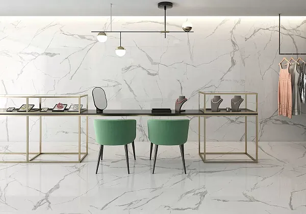 Фото Керамогранит Geotiles Nilo Leviglass Blanco 90x90 Испания