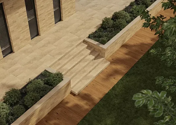 Фото Клинкерная плитка Paradyz Eremite Sand Elewacja Struktura Mat B1a 39,7x6,5 Польша