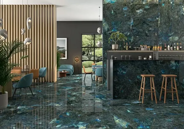 Фото Керамогранит Geotiles Labradorite Leviglass Blue 120x120 Испания