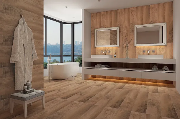 Фото Ступень Seranit Seravista Vintagewood Brown Matt 32.5x120 Турция