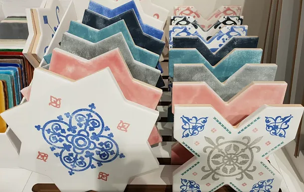 Фото Керамогранит Becolors Star Dec. Stencil Lagoon 13.25х13.25 Испания