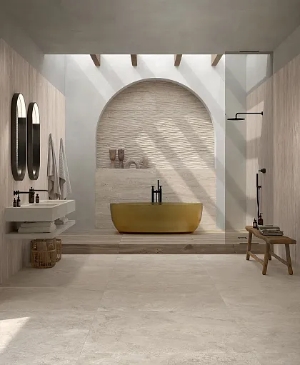 Фото Керамогранит Fondovalle ROT263 Royal Travertino Bianco Vein Real Matt 120x278 Италия