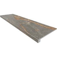 Ступень комплект IN01 Intense Grey (Ступень 33x120 неполированный прямоугольный бортик без насечек + Подступенок 14,5x120)
