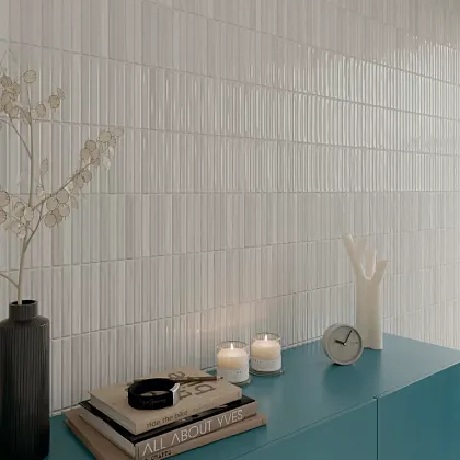 Фото керамическая плитка DNA Tiles 133471 Flash Bars Ivory 12,5x25 Испания