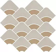 Фото Декор Таделакт наборный серый светлый, жёлтый матовый обрезной 30x28x0,9 (KMD2HID009BR)