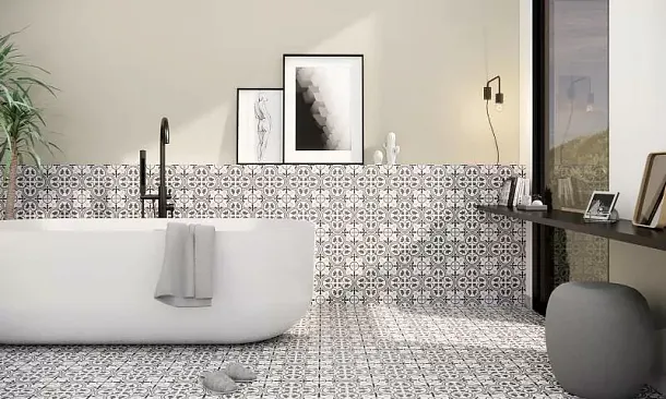 Керамогранит Hampton Grey Pre 45x45 для кухни, для ванной, для туалета, для прихожей Фото Керамогранит Hampton Grey Pre 45x45 Испания