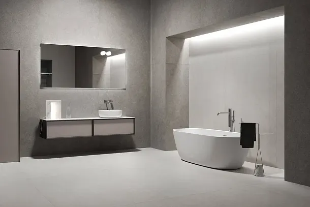 Фото Керамогранит Janye Slab JB3010M Putty Grey Text 120x270 Китай