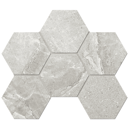 Фото Мозаика Kailas Grey Hexagon KA01 неполированная 25x28,5 Россия