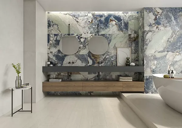 Фото Керамогранит Geotiles Greta Blue Super Polished 120x120 Испания