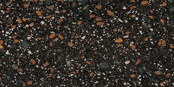 Фото Керамогранит Ennface ENIND3214MT80160 Terrazzo Black Matt 800x1600x9 Индия