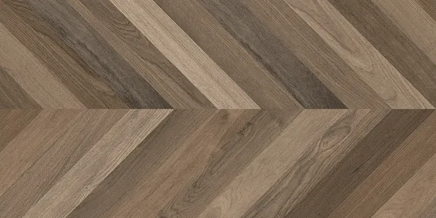 Фото Керамогранит Laparet Wood Latina Brown Chevron M Коричневый Матовый Карвинг 60Х120 Индия