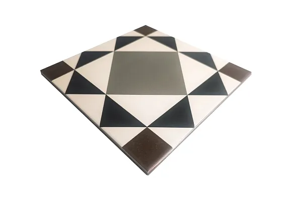 Фото Керамогранит Smile Tile Арабески голубой 20x20 Индия