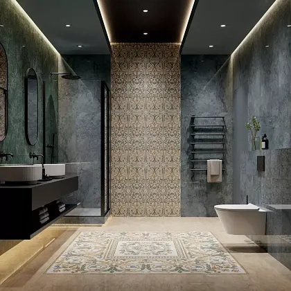 Фото Бордюр SPA054R Эвора зеленый глянцевый обрезной 30х2,5 Россия