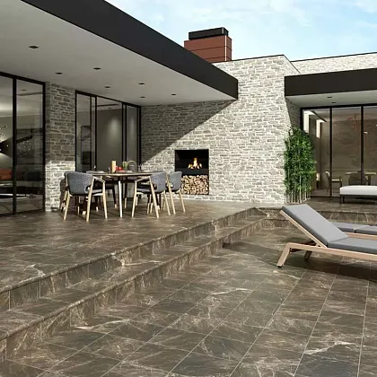 Фото Ступень угловая CARTABON NEVADA BASALTO 33х33х4 (С0003245) Испания