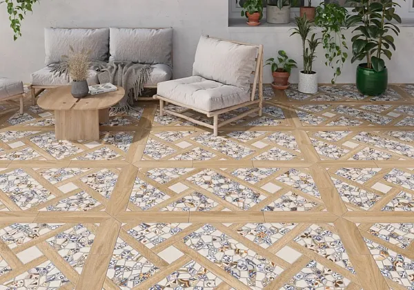 Фото Керамогранит Jano Tiles Trencadis Blanco 60x120 Испания