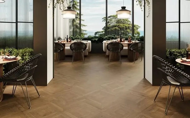 Фото Керамогранит Rocersa Rovere Ombre Chevron Oak RC 60x120 Испания