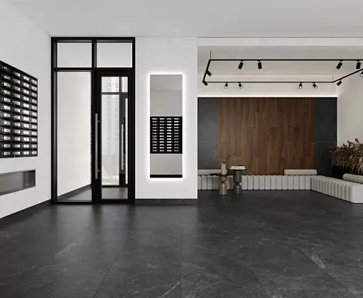 Фото Керамогранит Laparet Rocky Black Pro Графитовый Матовый R10Gr Str 80Х80 Индия