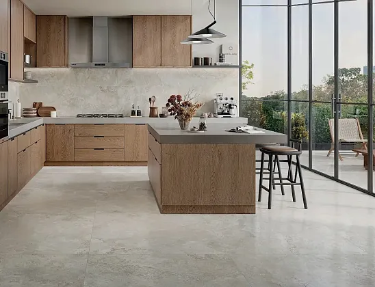 Фото Керамогранит Bottega B71615 Lithoteke Travertino Noce Honed RT 60x120 Италия