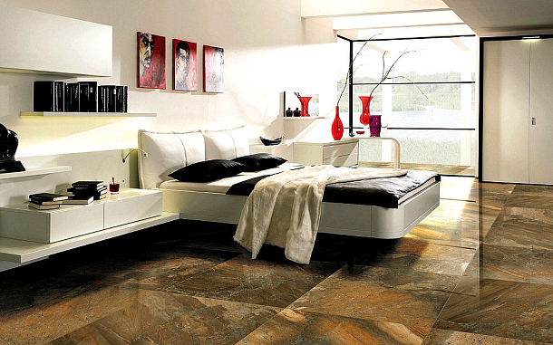 Фото Керамогранит Opel Brown Matt Carving 60х120 Индия