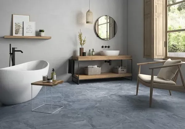 Керамогранит Slate Way Ocean Rect. Leviglass 60X120 (071.869.0171.11381) для гостиной, для кухни, для прихожей, для спальни, для туалета, для ванной, на теплый пол Фото Керамогранит Slate Way Ocean Rect. Leviglass 60X120 (071.869.0171.11381) Испания