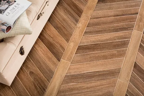 Фото Керамогранит СП872 J86583 Vintage CENDRE CHEVRON 7,5x40,7 Италия