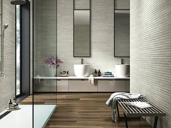 Фото Плитка A036493 Moldura Travertino Matt Brescia 5x25 Испания