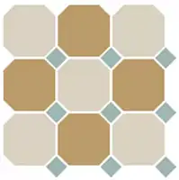Фото Керамогранит Top Cer 4416+03 OCT13-B White 16 Yellow 03 OCTAGON/Turquoise 13 Dots