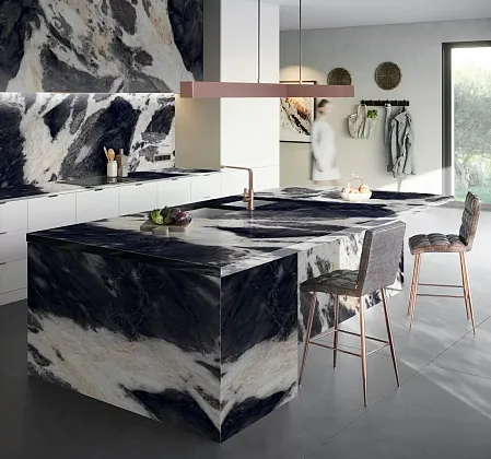 Фото Керамогранит Motto Levante Nero Polished 800x2400x15 Индия