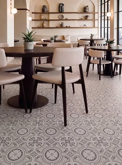 Фото Керамогранит Smile Tile Пальмира бежевый 20x20 Индия